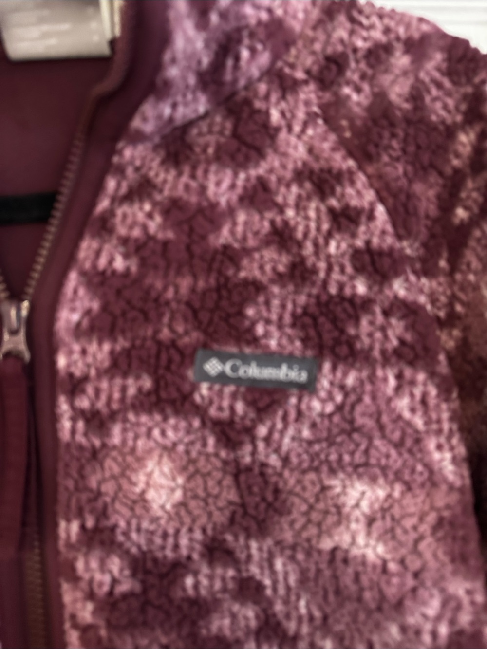 Columbia Sherpa Fleece Jacket Small Plum Purple Full Zip Cozy Soft Women’s - Picture 3 of 8